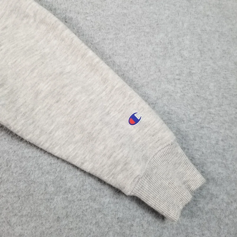 Champion Hoodie Kids 5 6 Gray Script Logo Spellout Pullover Sweatshirt Casual